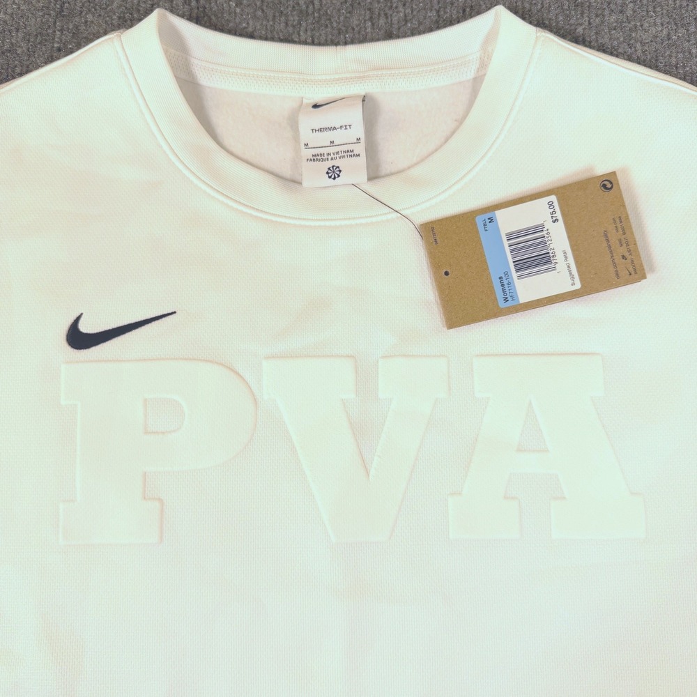 Nike Therma-FIT Womens PVA Embossed Sweatshirt White HF7116-100 Medium
